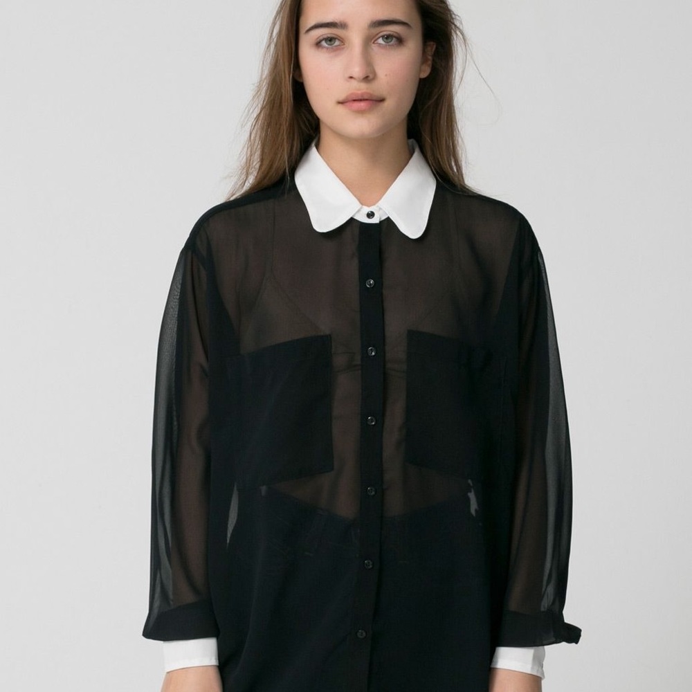 American Apprel Chiffon Button-up